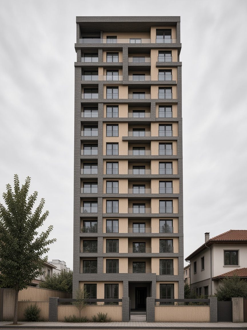 On beş yirmi katlı modern konut kulesi